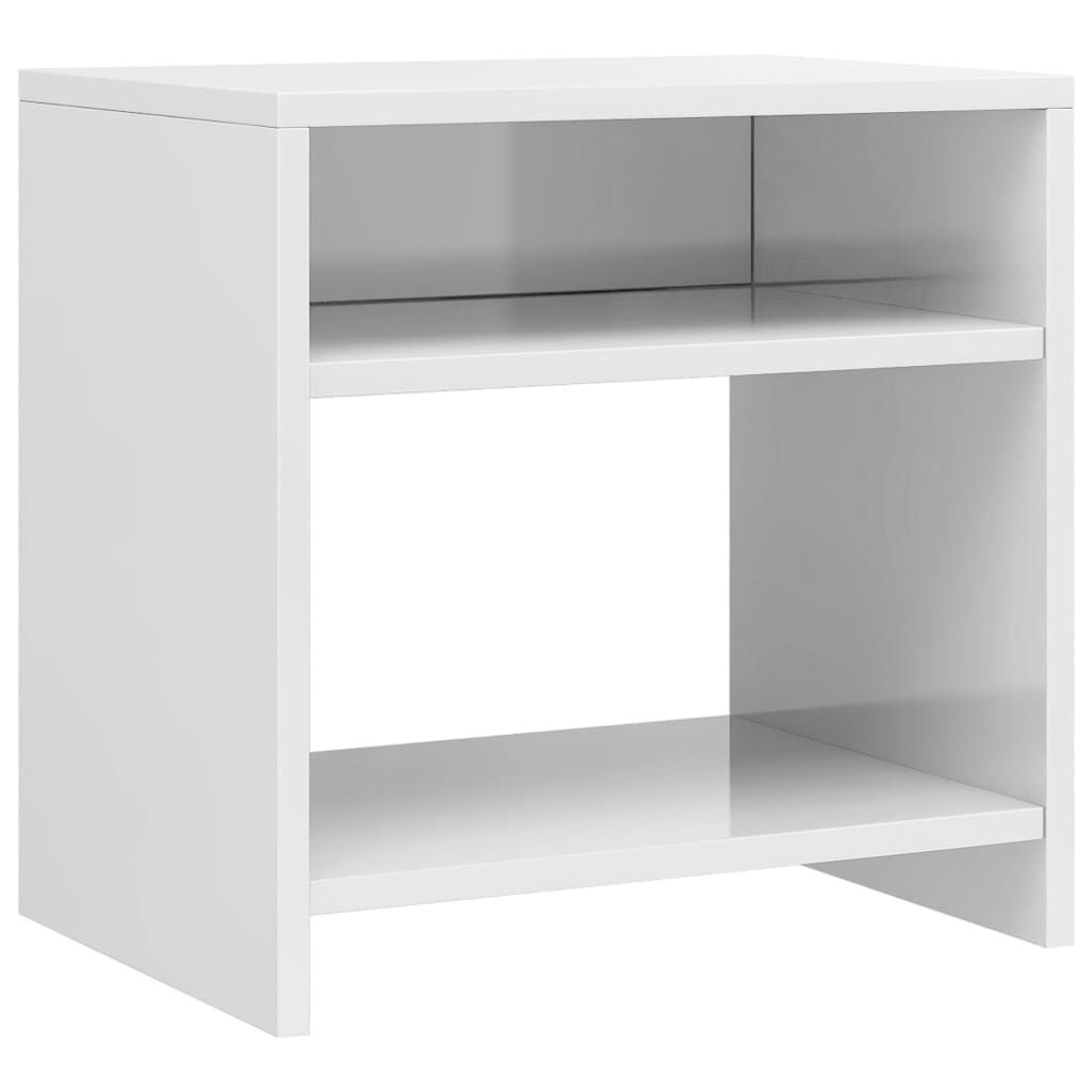 vidaXL Κομοδίνα 2 τεμ. Γυαλιστερό Λευκό 40x30x40 εκ. από Επεξ. Ξύλο