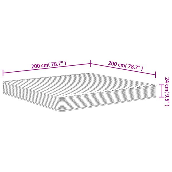 vidaXL Στρώμα Αφρού Medium Soft 200x200 εκ.