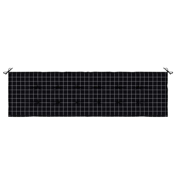 vidaXL Μαξιλάρι Πάγκου Κήπου - Καρό Μοτίβο - 180 x 50 x 4 εκ - Ύφασμα Οξφόρδης
