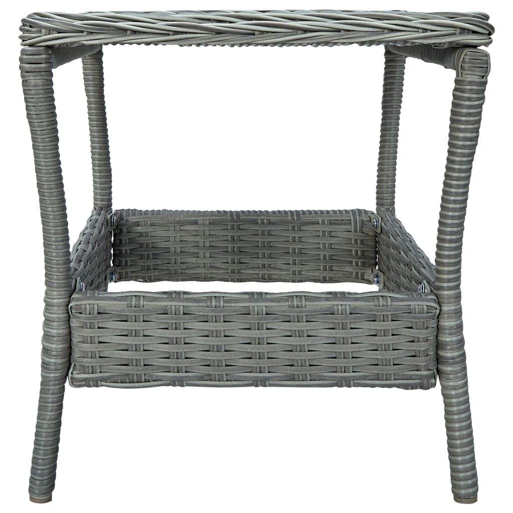 vidaXL Τραπεζάκι Κήπου Ανοιχτό Γκρι 45 x 45 x 46,5 εκ. Συνθετικό Ρατάν