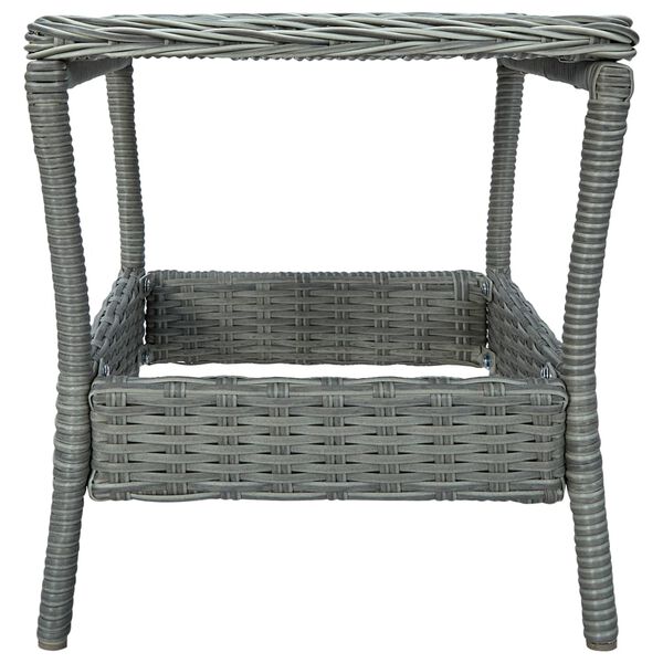 vidaXL Τραπεζάκι Κήπου Ανοιχτό Γκρι 45 x 45 x 46,5 εκ. Συνθετικό Ρατάν