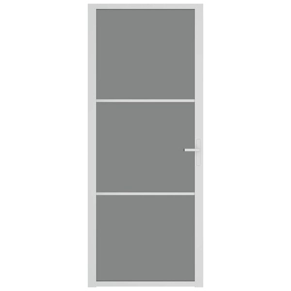 vidaXL Εσωτερική Πόρτα 83x201,5 εκ. Λευκό ESG Γυαλί και Αλουμίνιο