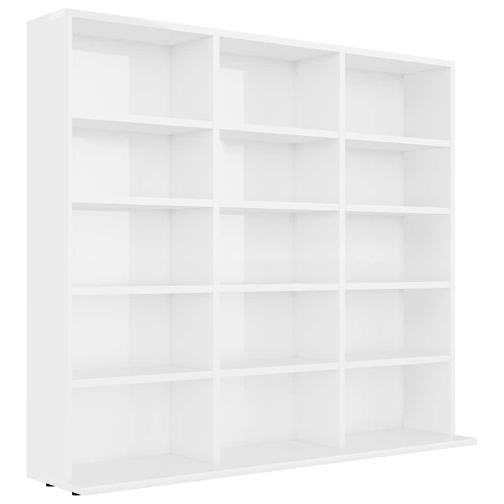 vidaXL Έπιπλο για CD Γυαλιστερό Λευκό 100 x 23 x 89,5 εκ. Επεξ. Ξύλο