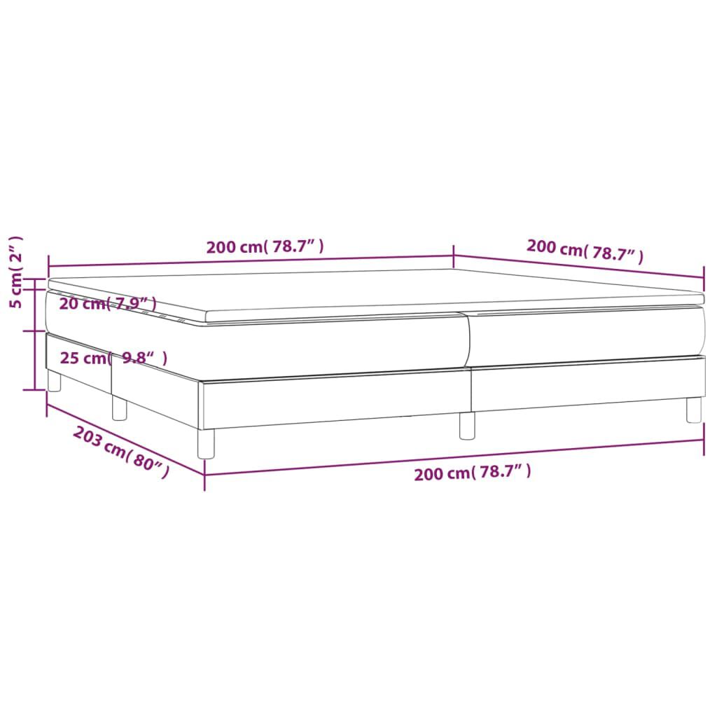vidaXL Κρεβάτι Boxspring με Στρώμα Καφέ 200x200 εκ. Συνθετικό Δέρμα