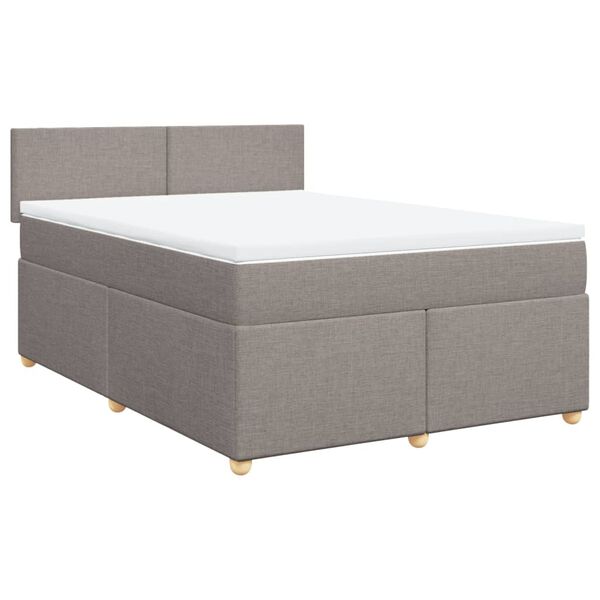 vidaXL &Kappa;&rho;&epsilon;&beta;ά&tau;&iota; Boxspring &mu;&epsilon; &Sigma;&tau;&rho;ώ&mu;&alpha; Taupe 140x200 &epsilon;&kappa;. &Upsilon;&phi;&alpha;&sigma;&mu;ά&tau;&iota;&nu;&omicron;