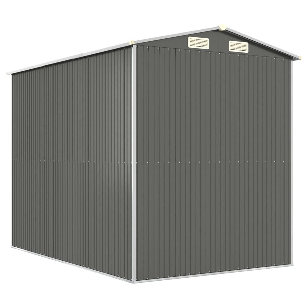 vidaXL Αποθήκη Κήπου Ανοιχτό γκρι 192x274x223 εκ. Γαλβανισμένο Ατσάλι