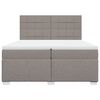 vidaXL Κρεβάτι Boxspring με Στρώμα Taupe 200x200 εκ. Υφασμάτινο