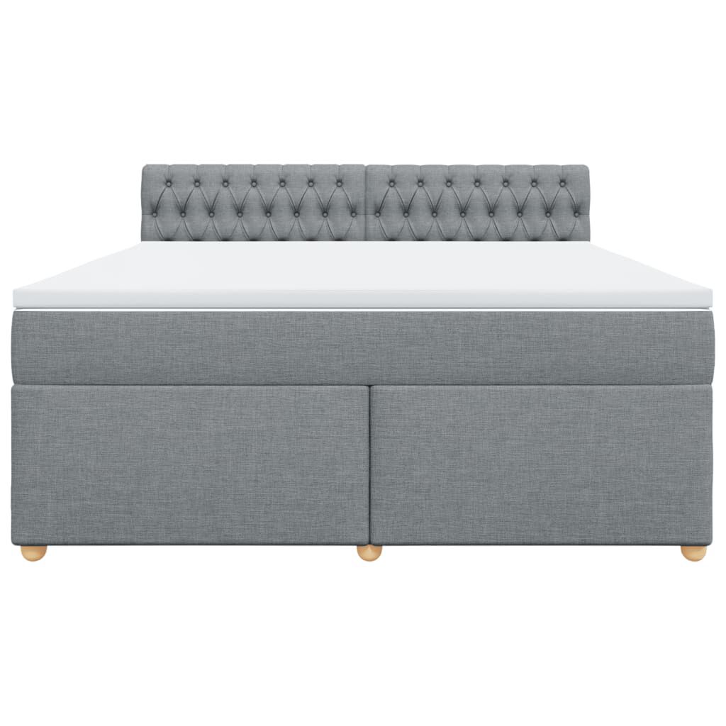 vidaXL Κρεβάτι Boxspring με Στρώμα Ανοιχτό Γκρι 180x200 εκ. Υφασμάτινο