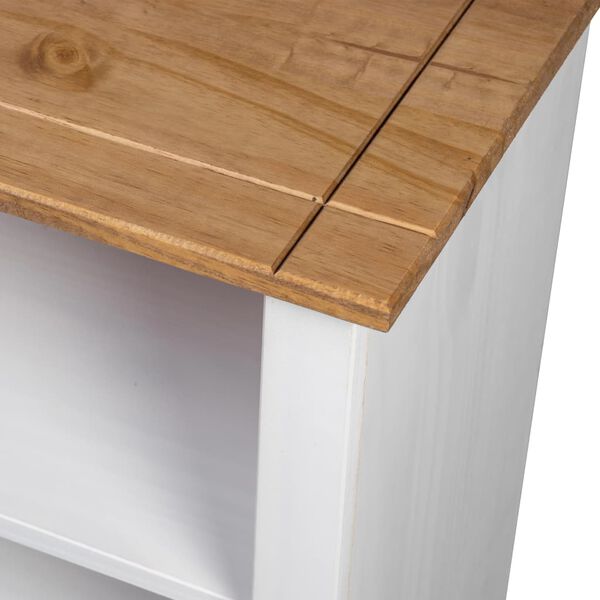 vidaXL Βιβλιοθήκη Λευκή 80x35x110 εκ. Μασίφ Ξύλο Πεύκου Σειρά Panama