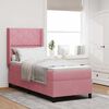 vidaXL Κρεβάτι Box Spring LED με Στρώμα Ροζ 80 x 200 cm Βελούδο
