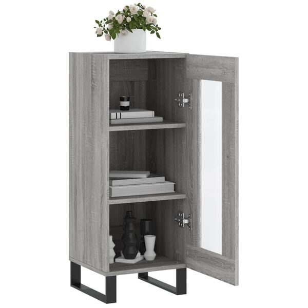 vidaXL Ντουλάπι Γκρι Sonoma 34,5x34x90 εκ. από Επεξεργασμένο Ξύλο