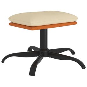 vidaXL Υποπόδιο Κρεμ 60x60x36 εκ. Ύφασμα & Συνθετικό Δέρμα