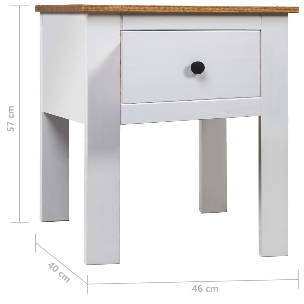 vidaXL Κομοδίνο Λευκό 46x40x57 εκ. από Ξύλο Πεύκου Σειρά Panama