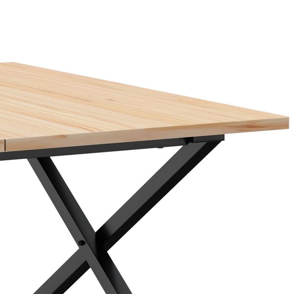 vidaXL Τραπεζάκι Σαλονιού Πλαίσιο Χ 90x90x45εκ Μασίφ Πεύκο/Ατσάλι
