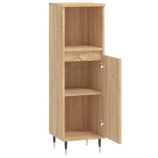 vidaXL Ντουλάπι Μπάνιου Sonoma Δρυς 30x30x100 εκ. Επεξεργασμένο Ξύλο