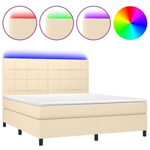 vidaXL &Kappa;&rho;&epsilon;&beta;ά&tau;&iota; Boxspring &mu;&epsilon; &Sigma;&tau;&rho;ώ&mu;&alpha; & LED &Kappa;&rho;&epsilon;&mu; 160x200 &epsilon;&kappa;. &Upsilon;&phi;&alpha;&sigma;&mu;ά&tau;&iota;&nu;&omicron;