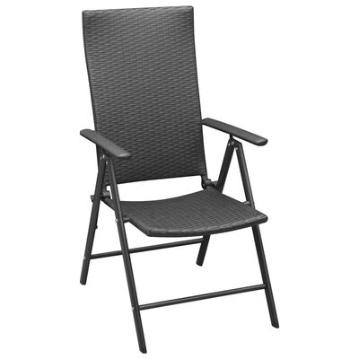 vidaXL Καρέκλες Εξωτερικού Χώρου 4 τεμ. Μαύρες από Συνθετικό Ρατάν