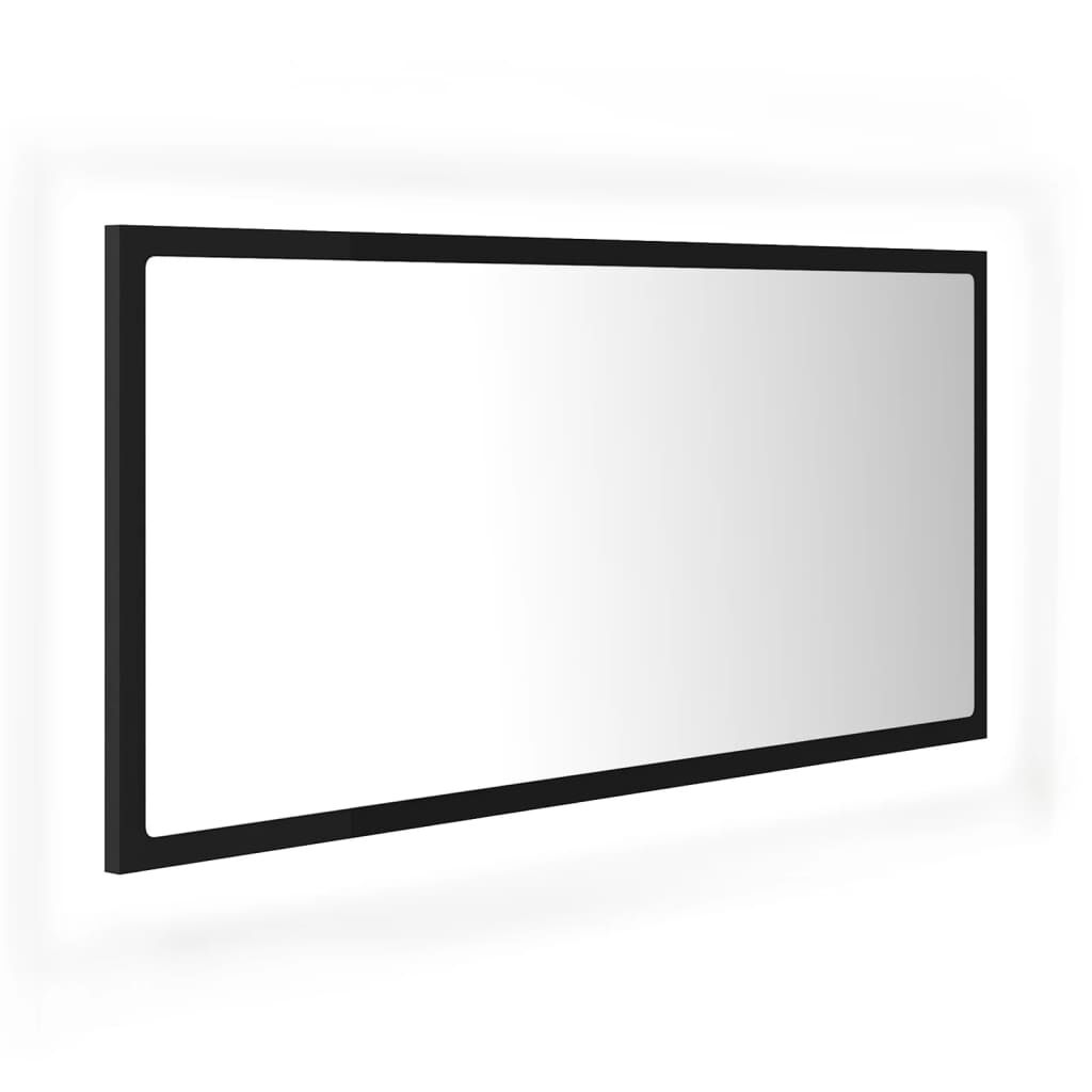 vidaXL Καθρέφτης Μπάνιου με LED Μαύρος 90x8,5x37 εκ. Ακρυλικός
