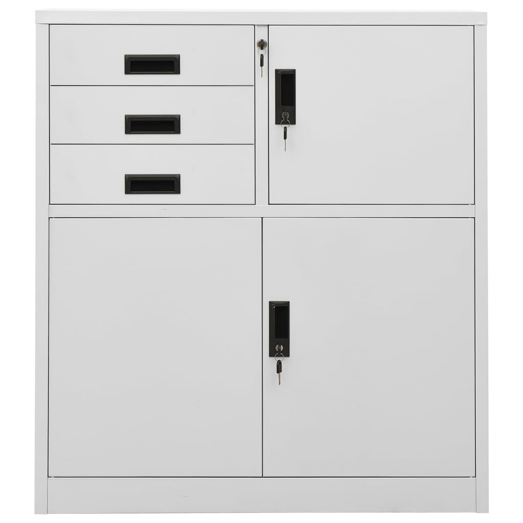vidaXL Ντουλάπα Γραφείου Ανοιχτό Γκρι 90 x 40 x 102 εκ. Ατσάλινη