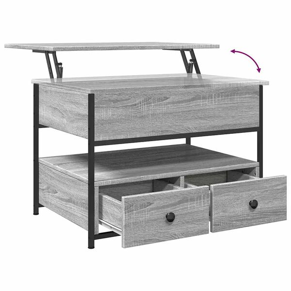 vidaXL Τραπεζάκι Σαλονιού Γκρι Sonoma 70x50x50 εκ. Επεξ. Ξύλο/Μέταλλο