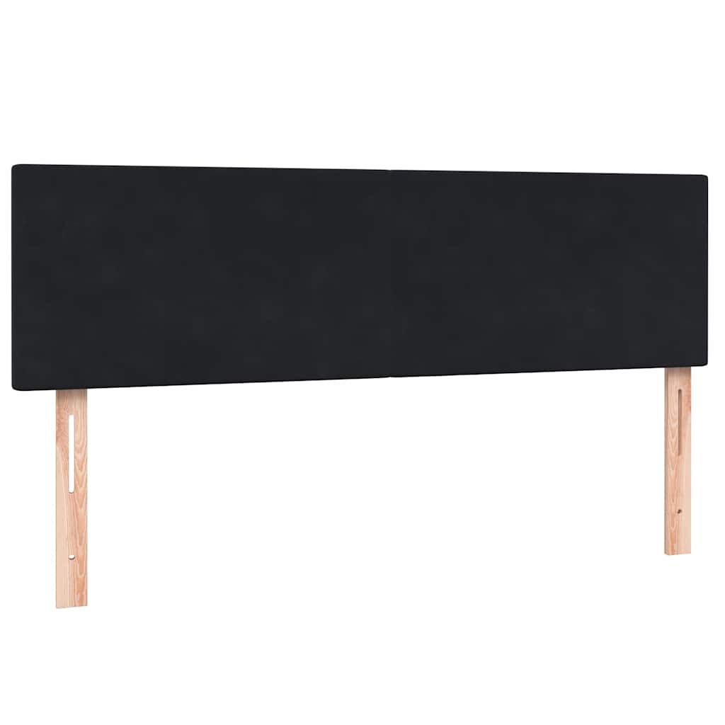 vidaXL Κρεβάτι Boxspring με Στρώμα Μαύρο 1140x210 εκ. Βελούδινο