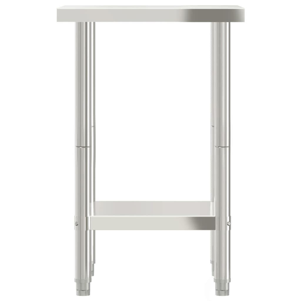 vidaXL Πάγκος Εργασίας Κουζίνας 55x55x85 εκ. από Ανοξείδωτο Ατσάλι
