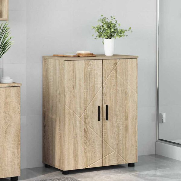 vidaXL Ντουλάπι Μπάνιου Sonoma Δρυς 60 x 35 x 80 εκ Επεξεργασμένο ξύλο