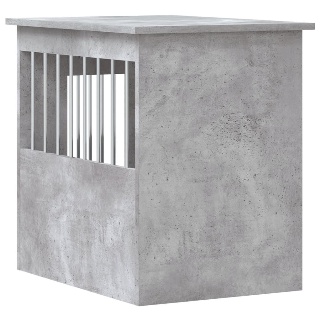 vidaXL Κλουβί Σκύλου Γκρι Σκυροδεμ. 45x62x59 εκ. Επεξεργ. Ξύλο