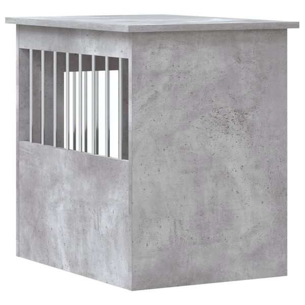 vidaXL Κλουβί Σκύλου Γκρι Σκυροδεμ. 45x62x59 εκ. Επεξεργ. Ξύλο