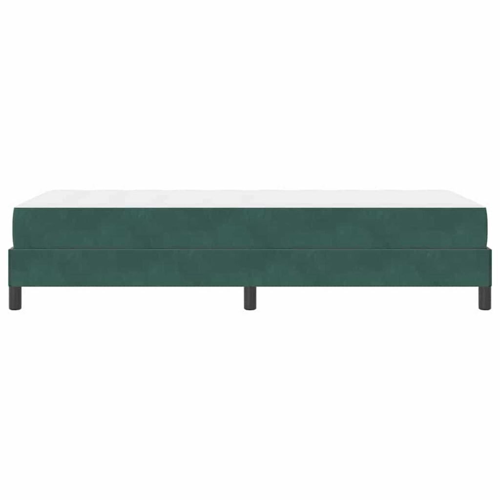 vidaXL Κρεβάτι box spring με στρώμα Σκούρο Πράσινο 80 x 200 cm Βελούδο