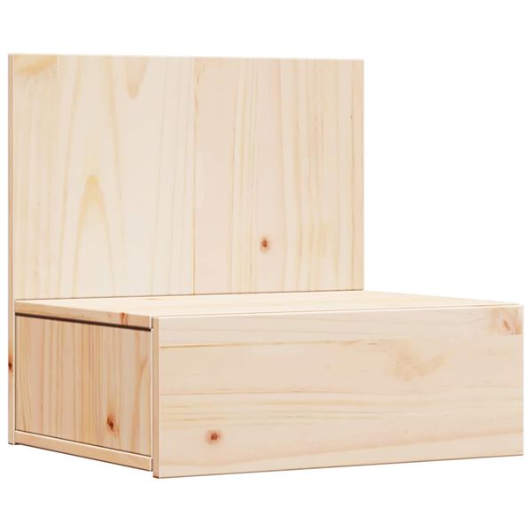 vidaXL Κομοδίνο με συρτάρι Καφέ 42 x 32.5 x 40 εκ Μασίφ ξύλο πεύκου