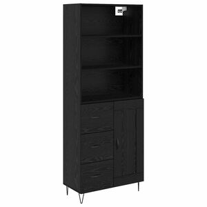 vidaXL Highboard &mu;&epsilon; &sigma;&upsilon;&rho;&tau;ά&rho;&iota; 2 pcs &Mu;&alpha;ύ&rho;&eta; &Omicron;&xi;&upsilon;ά &Epsilon;&pi;&epsilon;&xi;&epsilon;&rho;&gamma;&alpha;&sigma;&mu;έ&nu;&omicron; &xi;ύ&lambda;&omicron;