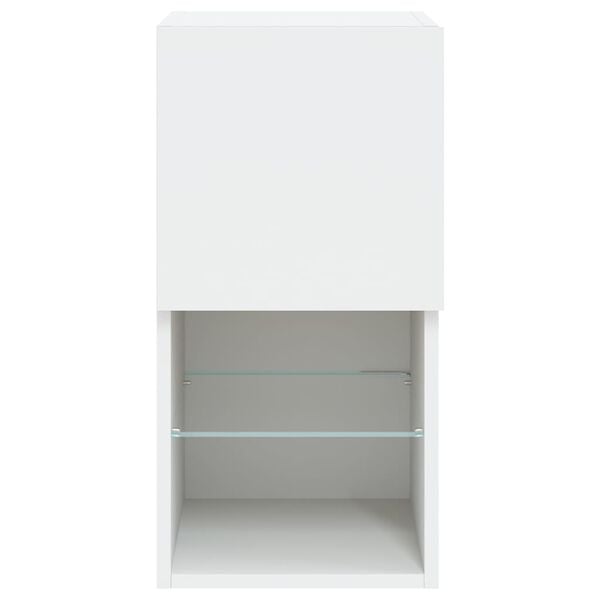 vidaXL Έπιπλα Τηλεόρασης με LED 2 τεμ. Λευκά 30,5x30x60 εκ.