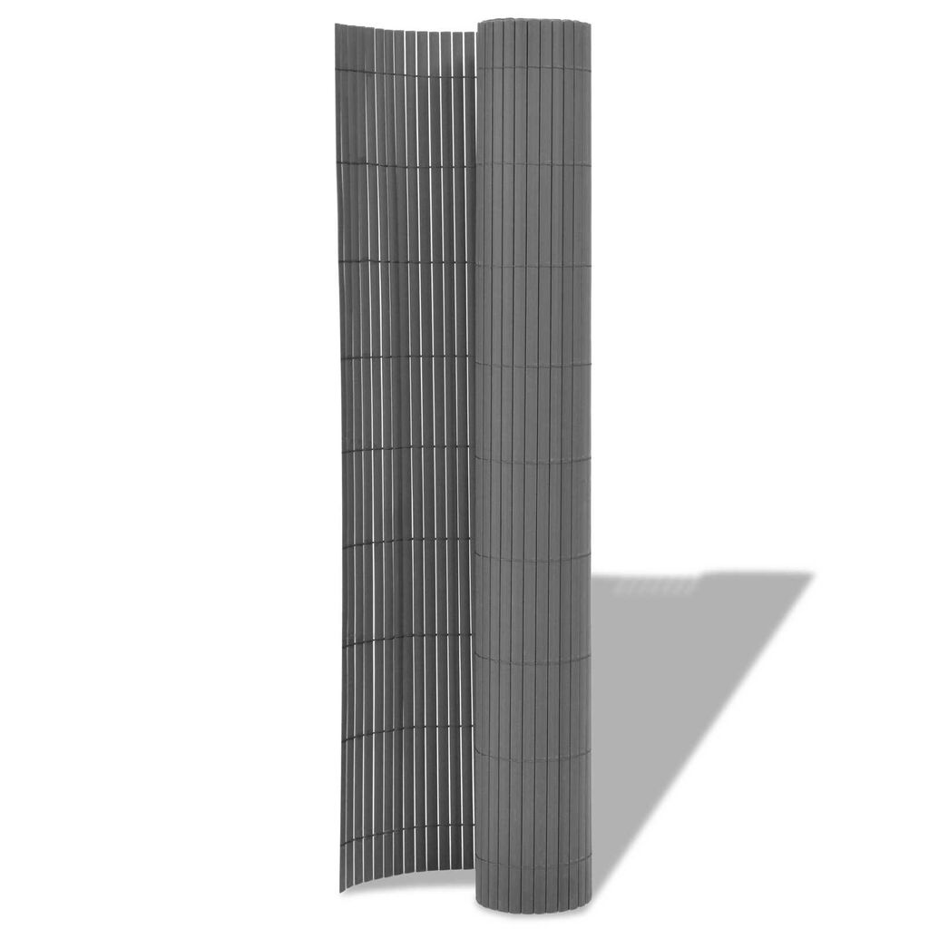 vidaXL Διπλής Όψης Φράκτης Κήπου PVC 150x300 εκ Γκρι