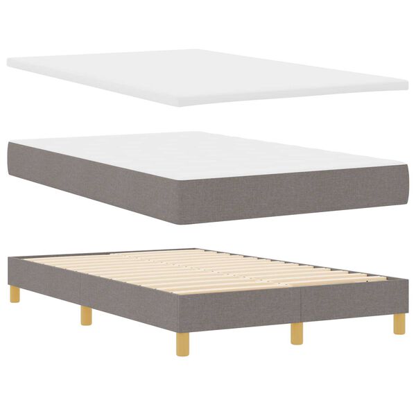 vidaXL Κρεβάτι Box Spring με Στρώμα & LED Ταπάζ 120x200 εκ. Ύφασμα