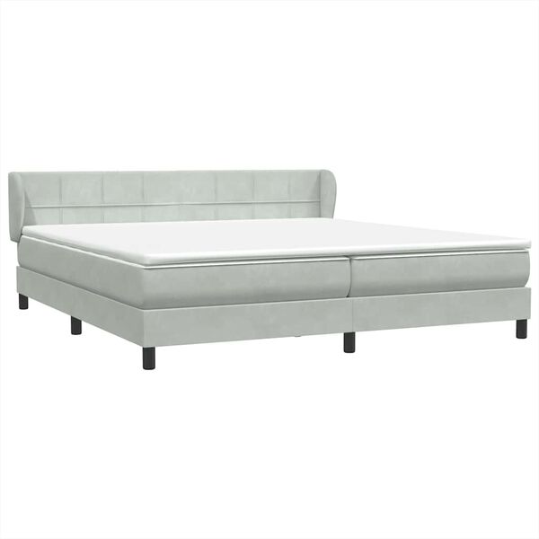 vidaXL Box Spring &kappa;&rho;&epsilon;&beta;ά&tau;&iota; &mu;&epsilon; &sigma;&tau;&rho;ώ&mu;&alpha;&tau;&alpha; &alpha;&nu;&omicron;&iota;&chi;&tau;ό &gamma;&kappa;&rho;&iota; 200x220cm &Beta;&epsilon;&lambda;&omicron;ύ&delta;&iota;&nu;&omicron;