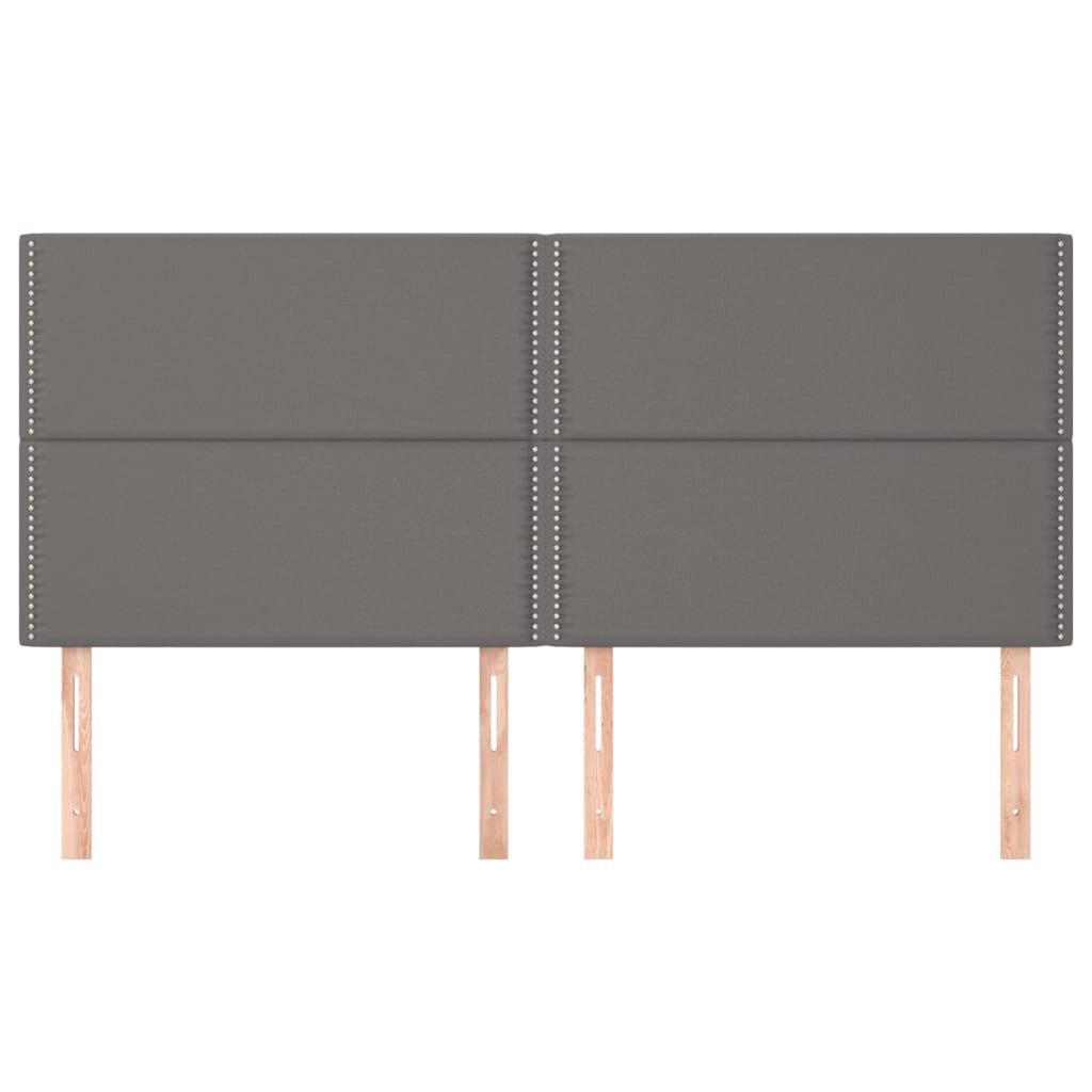vidaXL Κεφαλάρια Κρεβατιού 4 τεμ. Γκρι 100x5x78/88 εκ.Συνθετικό Δέρμα