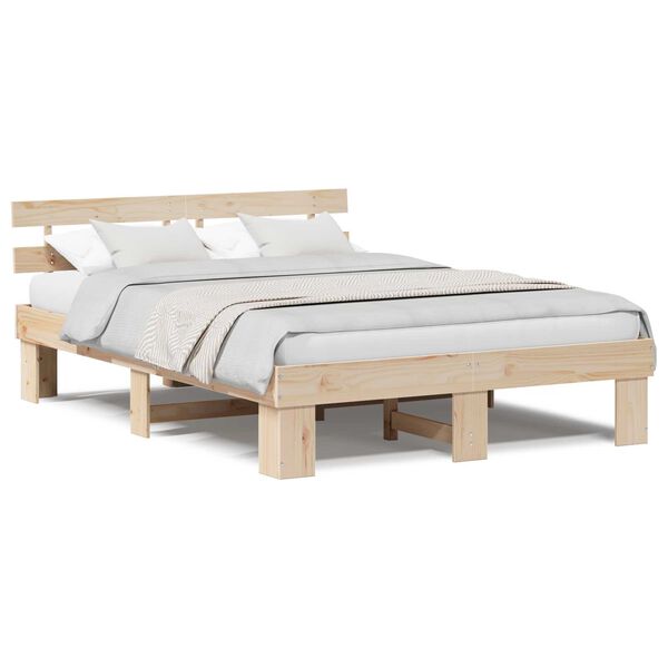 vidaXL Σκελετός Κρεβατιού Καφέ 160 x 200 cm Μασίφ ξύλο πεύκου