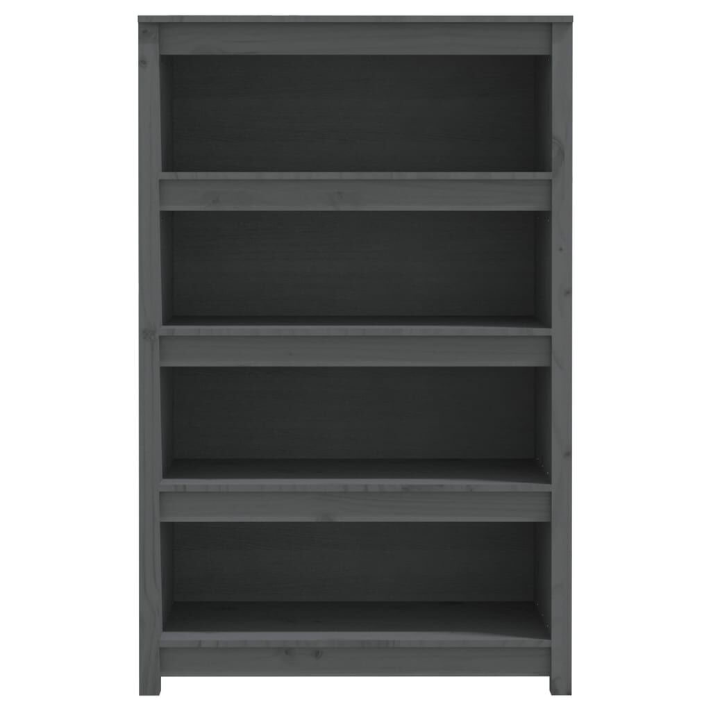 vidaXL Βιβλιοθήκη Γκρι 80x35x126 εκ. από Μασίφ Ξύλο Πεύκου