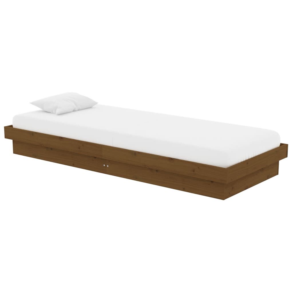vidaXL Πλαίσιο Κρεβατιού Μελί 75x190 εκ. Ξύλο Πεύκου Small Single