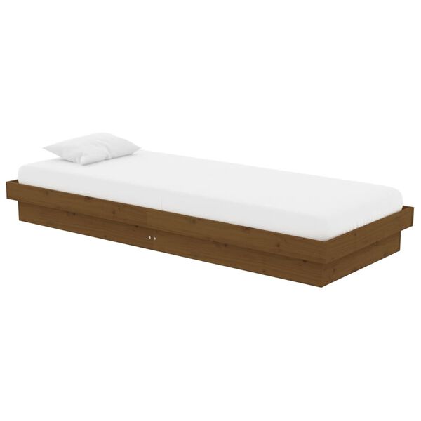 vidaXL Πλαίσιο Κρεβατιού Μελί 75x190 εκ. Ξύλο Πεύκου Small Single
