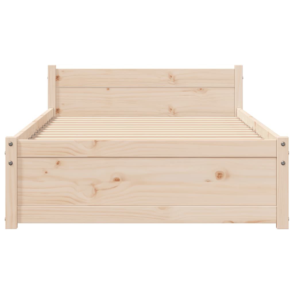 vidaXL Πλαίσιο Κρεβατιού 75 x 190 εκ. από Μασίφ Ξύλο Small Single