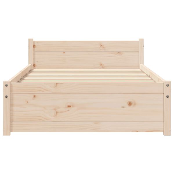 vidaXL Πλαίσιο Κρεβατιού 75 x 190 εκ. από Μασίφ Ξύλο Small Single