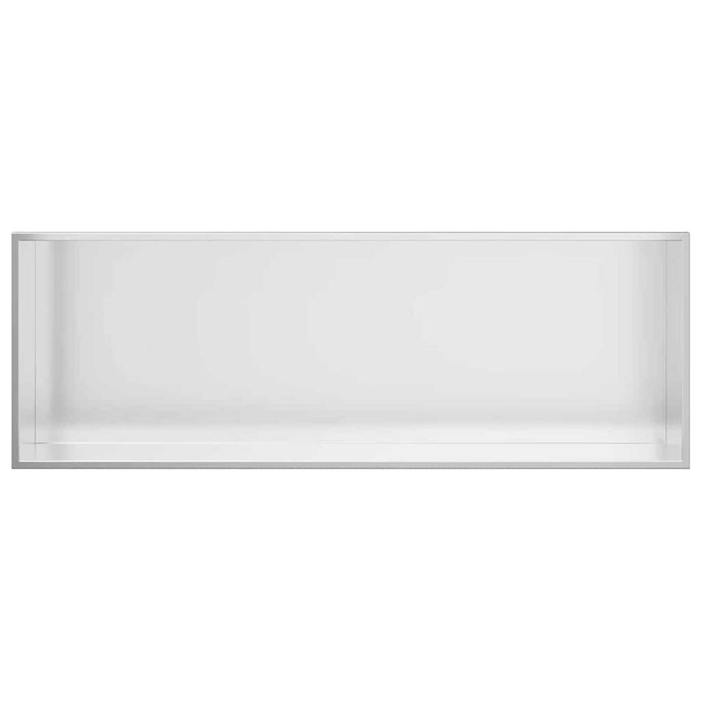 vidaXL Νίτσα Μπάνιου Ασημί 90 x 30 x 9.5 εκ. Ανοξείδωτο ατσάλι