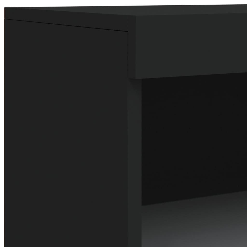 vidaXL Μπουφές με Φώτα LED Μαύρος 60,5 x 37 x 100 εκ.