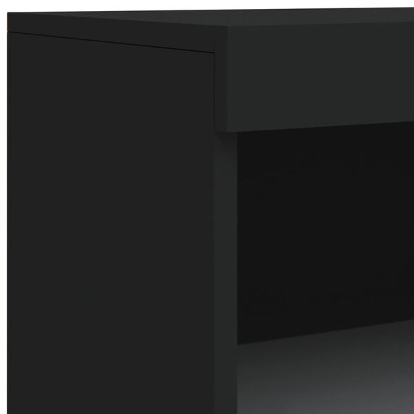 vidaXL Μπουφές με Φώτα LED Μαύρος 60,5 x 37 x 100 εκ.