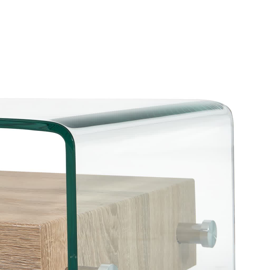 vidaXL Τραπεζάκι Σαλονιού Διάφανο 98 x 45 x 31 εκ. από Ψημένο Γυαλί