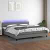 vidaXL &Kappa;&rho;&epsilon;&beta;ά&tau;&iota; Boxspring &mu;&epsilon; &Sigma;&tau;&rho;ώ&mu;&alpha; & LED &Sigma;&kappa;.&Gamma;&kappa;&rho;&iota; 200x200&epsilon;&kappa;. &Upsilon;&phi;&alpha;&sigma;&mu;ά&tau;&iota;&nu;&omicron;