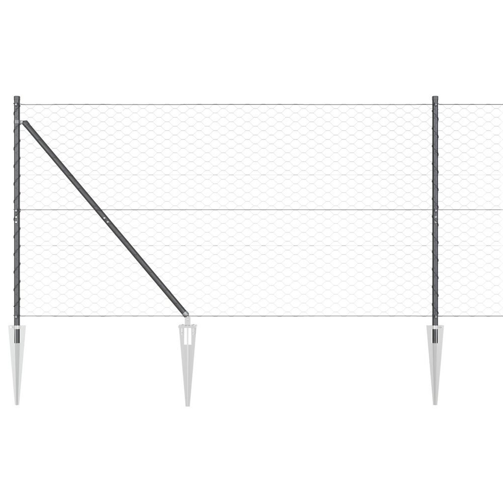 Φράχτης Hexagon της vidaXL Γκρι 1.2x50 μ Χάλυβας