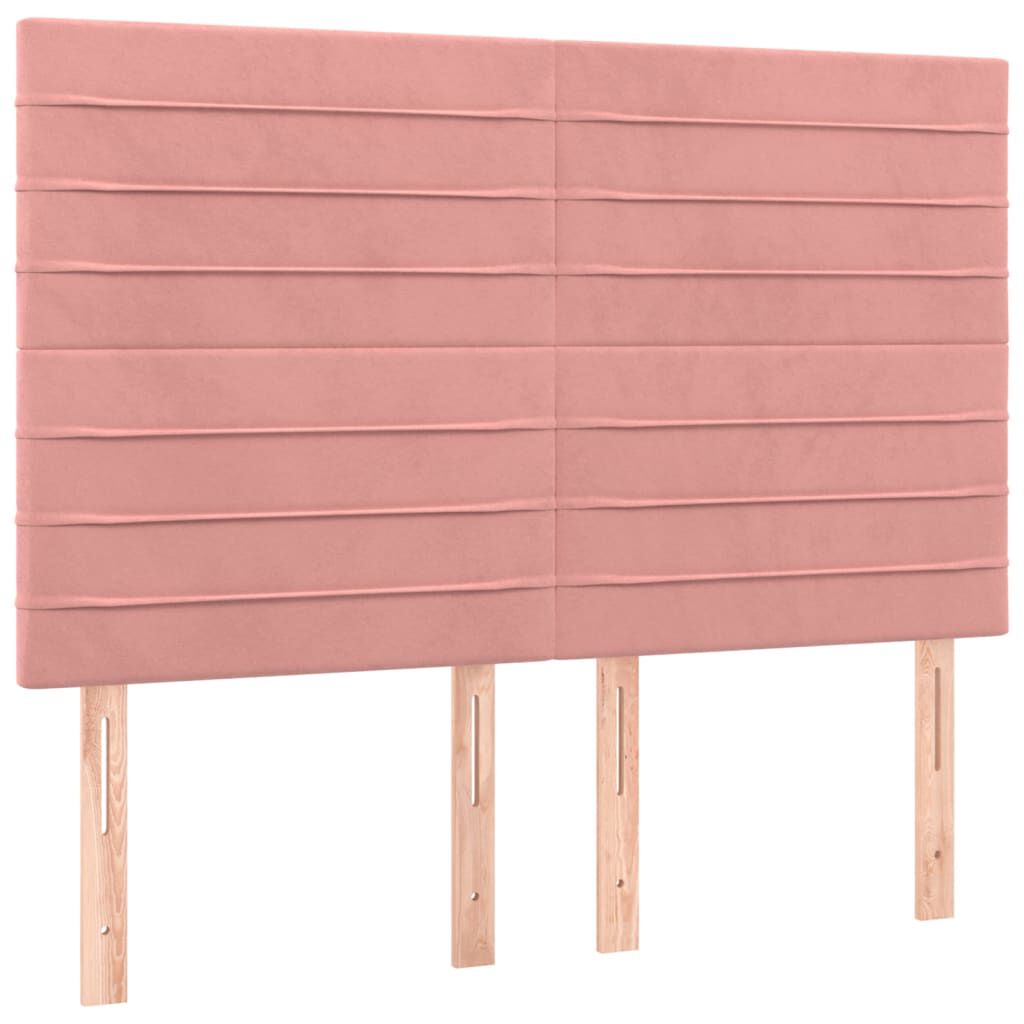 vidaXL Κρεβάτι Boxspring με Στρώμα Ροζ 140x200 εκ. Βελούδινο
